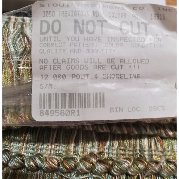 Stout Textiles 6.3 Yard 1251 Brush Fringe 2.25" Corded Header Trim Discontinued - Picture 6 of 10